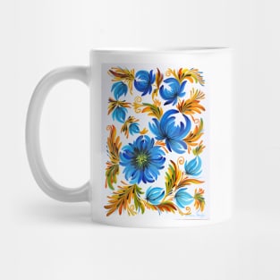 Blue Harmony Watercolor Painting Mug